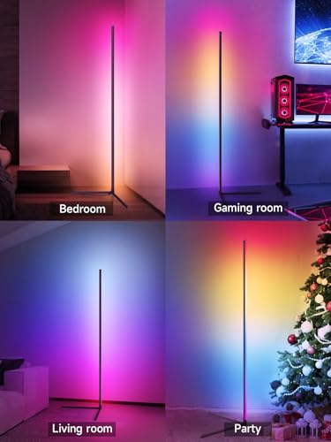 Minimalist Tyute Corner Floor Lamp, RGB LED Corner Collection