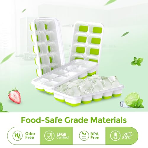 Classic Ice Cube Tray with Lids - 4 Pack Stackable Kit