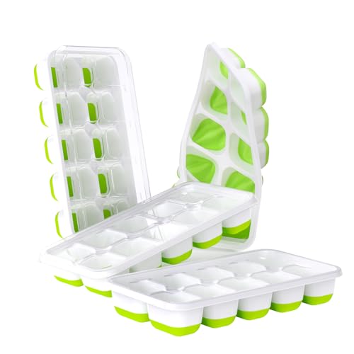Classic Ice Cube Tray with Lids - 4 Pack Stackable Kit