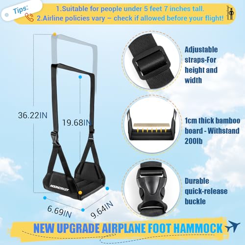 exclusive Airplane Foot Hammock, No Collapse Foot Rest for Daily Use