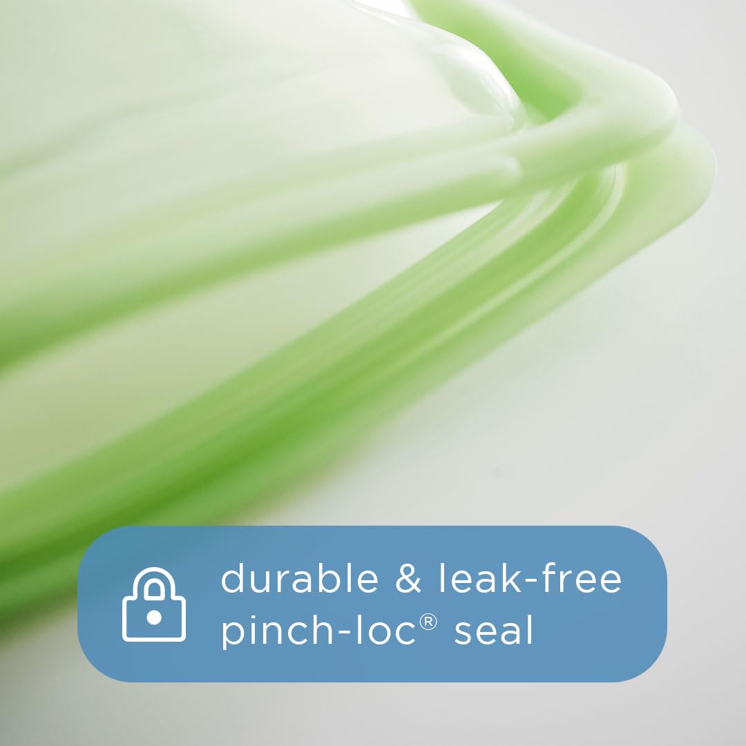 Stasher Silicone Reusable Storage Bags, 4-Pack, Reusable Freezer Bags, Microwave, Dishwasher, Oven Safe, Sous Vide, Premium Lunch Containers, Eco Friendly, Food-safe Silicone Snack Bag, Clear