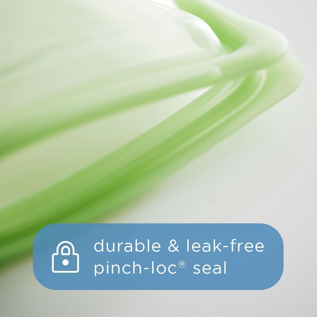 Stasher Silicone Reusable Storage Bag, Snack Bag, Reusable Freezer Bags, Microwave, Dishwasher, Oven Safe, Sous Vide, Premium Lunch Container, Eco Friendly, Leak-free, Food Storage Bags, 12 oz, Aqua | Reusable Food Bag