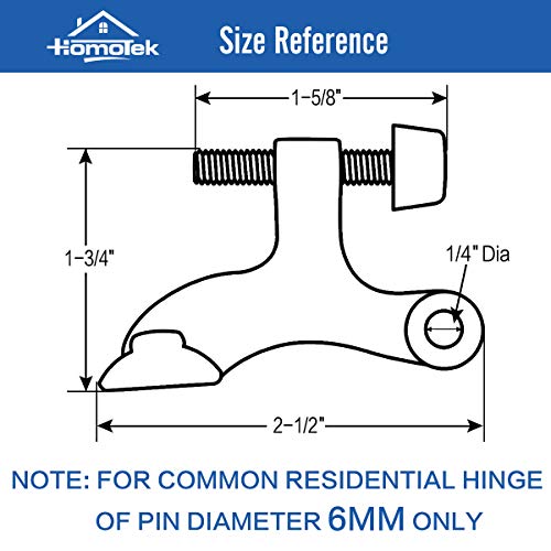 Eco-Friendly HOMOTEK 6 Pack Hinge Pin Black Door Stopper,Adjustable Deluxe Heavy Collection
