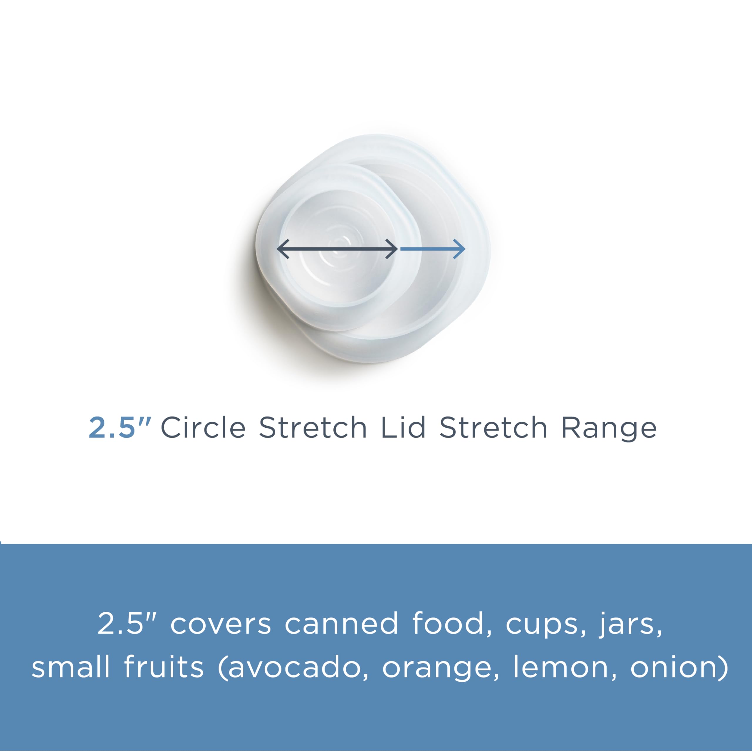Stasher Premium Reusable Silicone Stretch Lids, Clear, 4pk of 9”, 6.5”, 4.5”, and 2.5” Lids, Airtight Seal, Food Container Covers, BPA Free, Leak-Free, Dishwasher Safe, Microwave Safe, Eco-Friendly