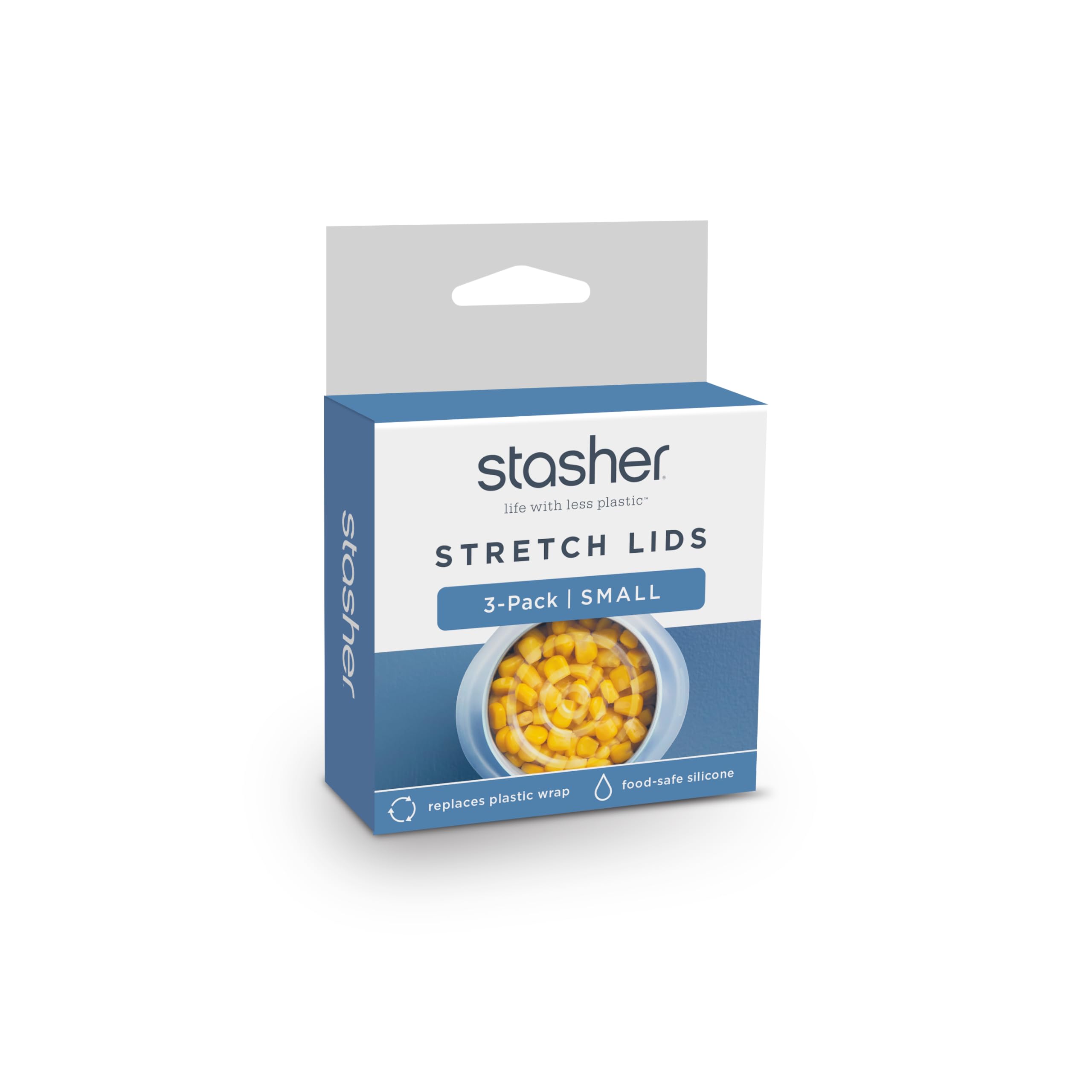 Stasher Premium Reusable Silicone Stretch Lids, Clear, 4pk of 9”, 6.5”, 4.5”, and 2.5” Lids, Airtight Seal, Food Container Covers, BPA Free, Leak-Free, Dishwasher Safe, Microwave Safe, Eco-Friendly