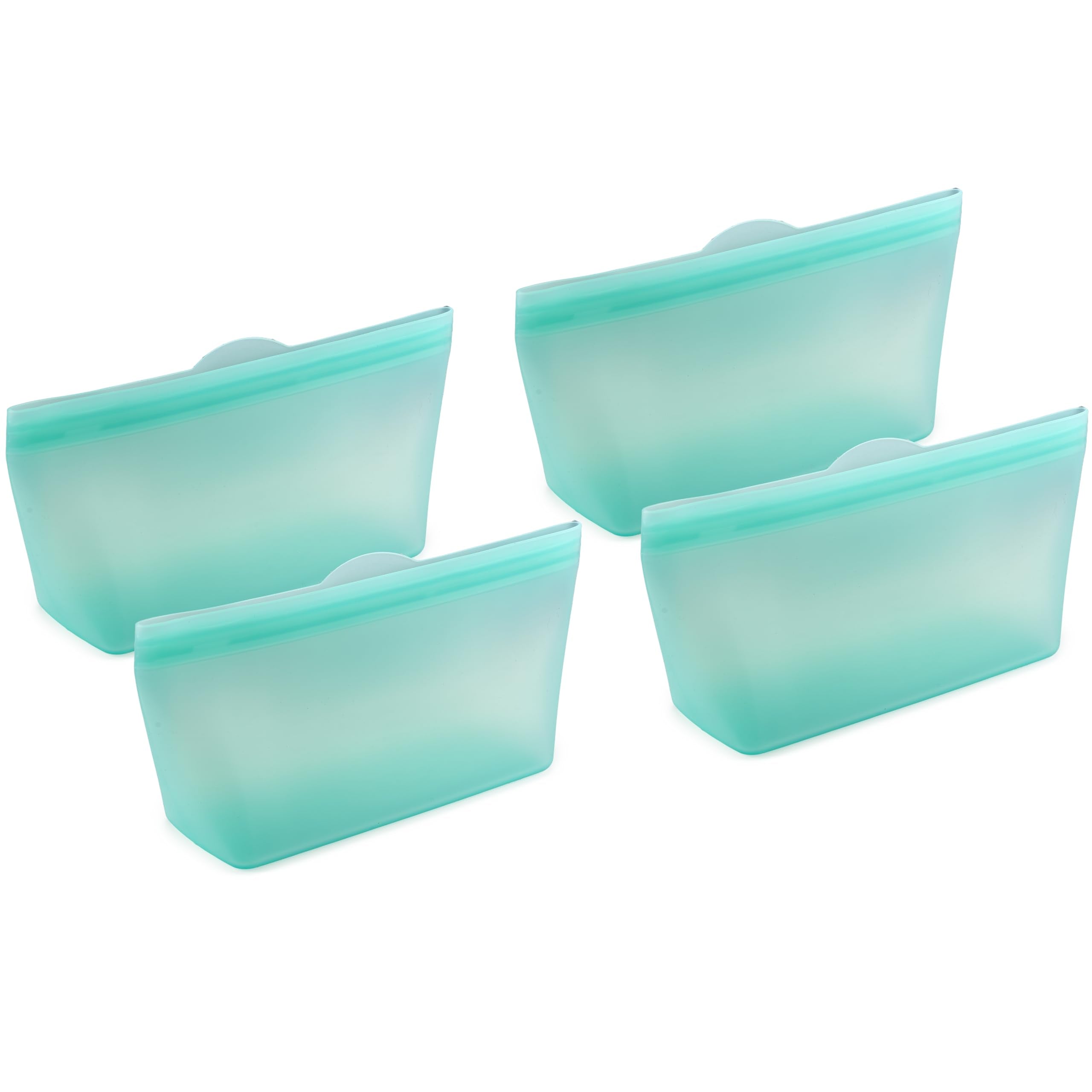 Home Logic Reusable Snack Bags - Set of 6 Clear Silicone Freezer Bags, Airtight Leak Resistant Reusable Zip Bags for Kitchen Home Food Prep, Microwave & Sous Vide Safe