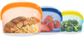 Reusable Silicone Food Storage Bags (3-Pack) | Stand-Up Wide Bottom Leakproof Silicone Freezer Bags | BPA-Free Microwave & Dishwasher Safe | Eco-Friendly Airtight Snack & Meal Prep Bags