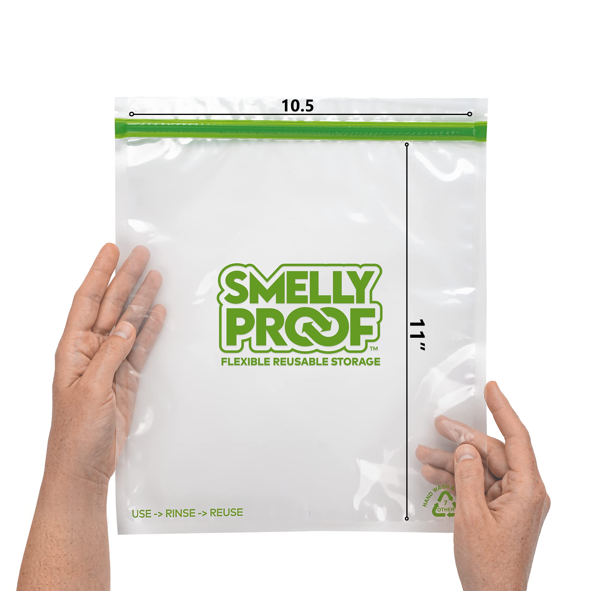 Smelly Proof Reusable Food Storage Bags, XL Reusable Freezer Bags, Extra Large Bags for Tools, Crafts & Clothing, US MADE, Dishwasher-Safe, BPA FREE, NO PEVA, 3-mil, 10.5" x 12", 1-Gallon, 10-Pack