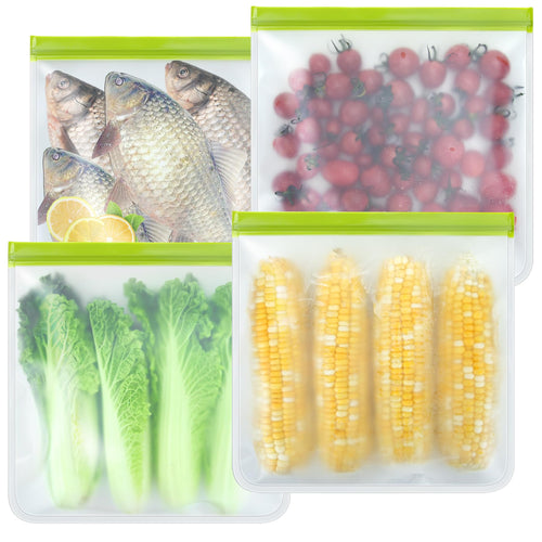 12 Pack Food Storage Containers Silicone Bags-6 Gallon Freezer 3 Sandwich 3 Reusable Snack Bags, Leakproof Silicone Bags for Fruit Storage