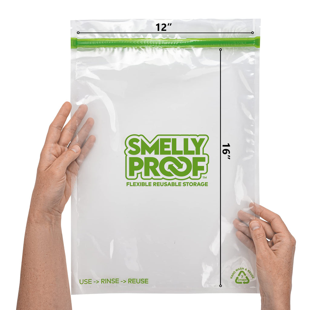 Smelly Proof Reusable Food Storage Bags, XL Reusable Freezer Bags, Extra Large Bags for Tools, Crafts & Clothing, US MADE, Dishwasher-Safe, BPA FREE, NO PEVA, 3-mil, 10.5" x 12", 1-Gallon, 10-Pack